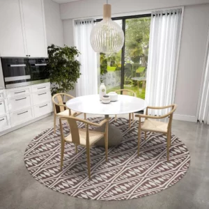 Yuma Brown Southwestern Southwest 8' x 8' Area Rug Brown AYU36 - Durable, Stain and Fade Resistant, Indoor/Outdoor Rug