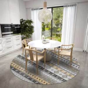 Yuma Gray Transitional Southwest 8' x 8' Area Rug Gray AYU42