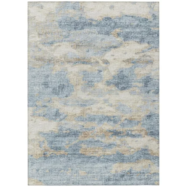 Indoor Accord AAC36 Blue Washable 10' x 14' Rug