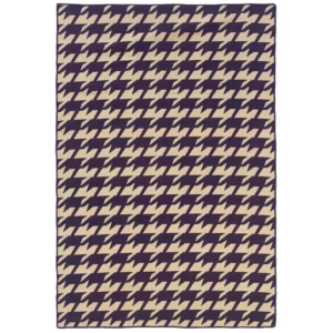 Salonika Reversible Houndstooth Purple Rug