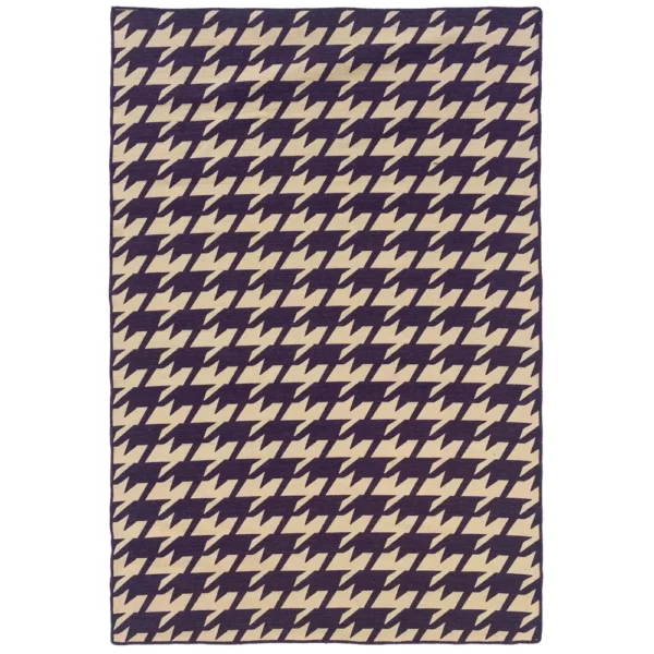 Salonika Reversible Houndstooth Purple Rug