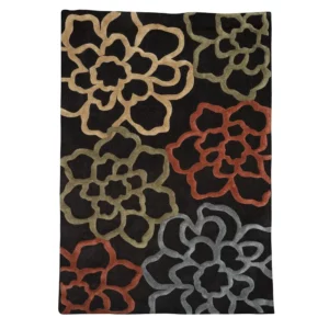 Trio Open Flowers Chocolate Rug