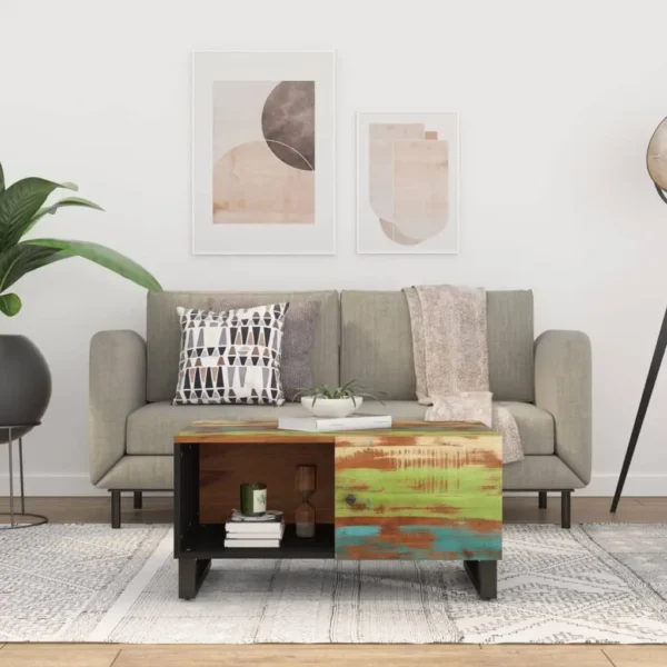 Coffee Table 31.5"x19.7"x15.7" Solid Wood Reclaimed&Engineered Wood