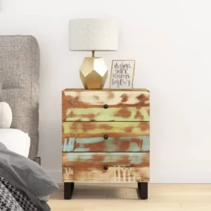 Bedside Cabinet 19.7"x13"x24.4" Solid Wood Reclaimed&Engineered Wood