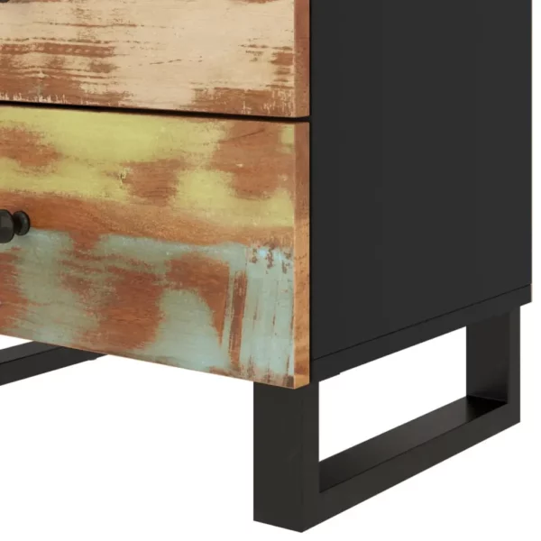 Bedside Cabinet 19.7"x13"x24.4" Solid Wood Reclaimed&Engineered Wood - Image 7
