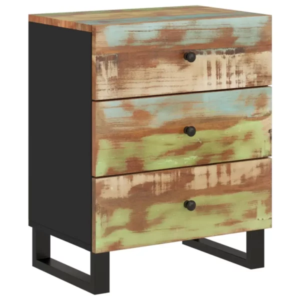 Bedside Cabinet 19.7"x13"x24.4" Solid Wood Reclaimed&Engineered Wood - Image 9