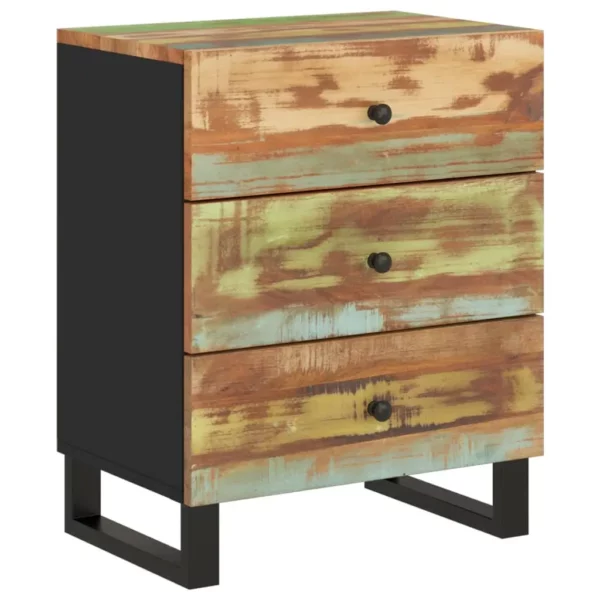 Bedside Cabinet 19.7"x13"x24.4" Solid Wood Reclaimed&Engineered Wood - Image 10