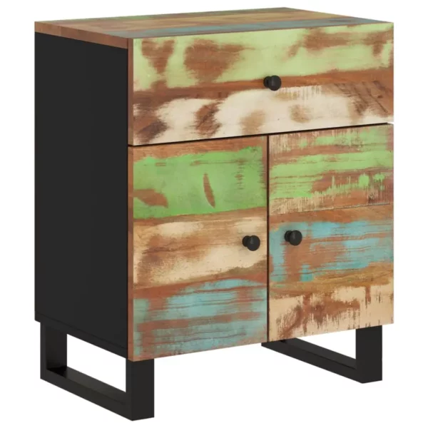 Bedside Cabinet 19.7"x13"x23.6" Solid Wood Reclaimed&Engineered Wood - Image 2