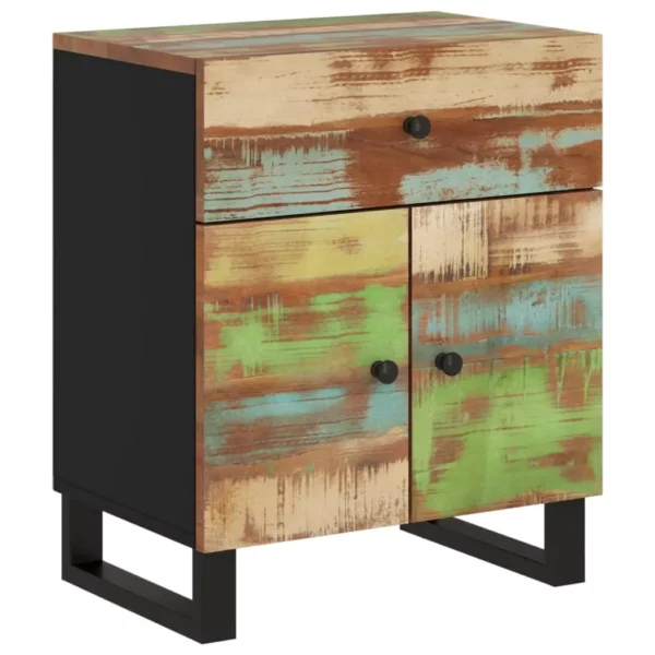 Bedside Cabinet 19.7"x13"x23.6" Solid Wood Reclaimed&Engineered Wood - Image 10