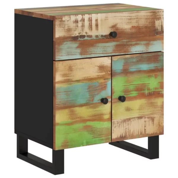 Bedside Cabinet 19.7"x13"x23.6" Solid Wood Reclaimed&Engineered Wood - Image 12
