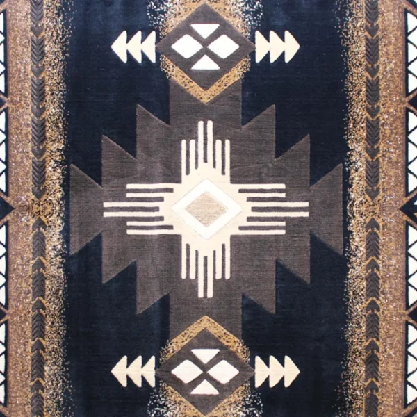 8' x 10' Black Traditional Southwestern Area Rug - Olefin Fibers - Image 6