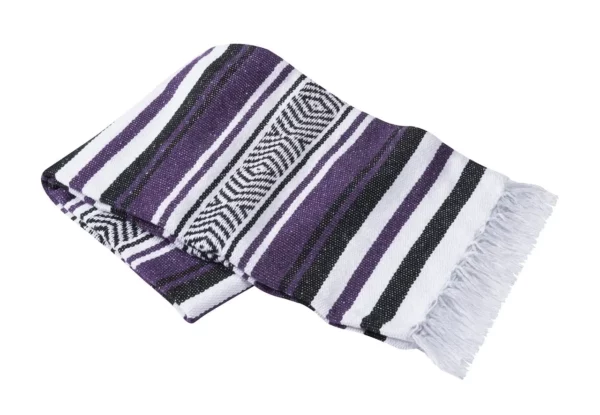 Hand woven yoga Blanket Striped - Image 2