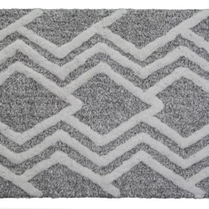 Geometric Grey Bath Rug 20x32
