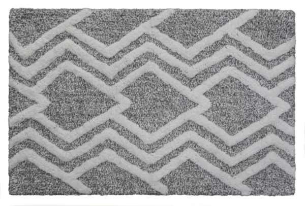 Geometric Grey Bath Rug 20x32