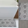 Geometric Grey Bath Rug 20x32 - Image 2