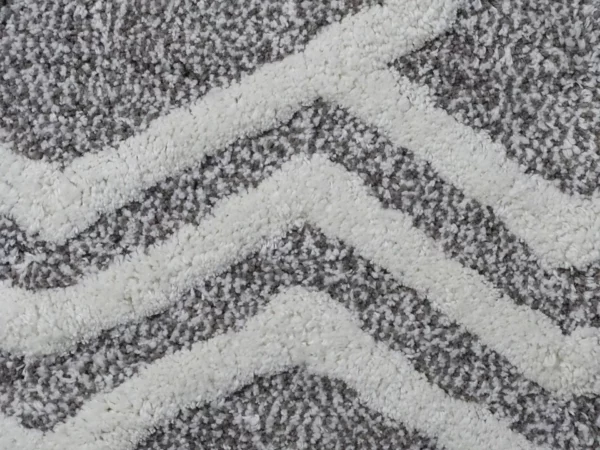 Geometric Grey Bath Rug 20x32 - Image 3