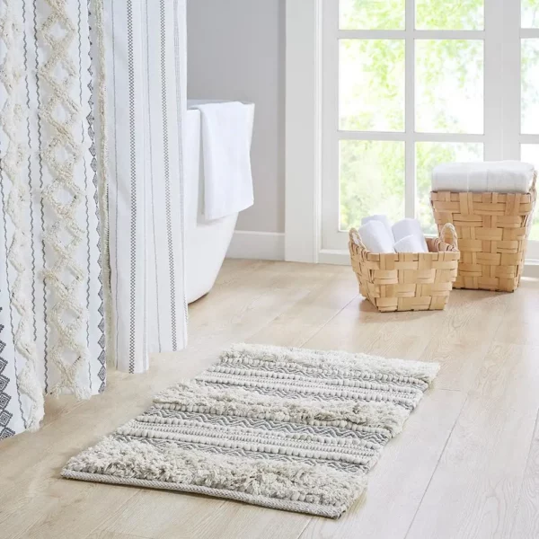 Woven Texture Stripe Bath Rug - Image 2