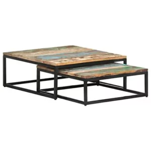 Nesting Coffee Tables 2 pcs Solid Reclaimed Wood 0390