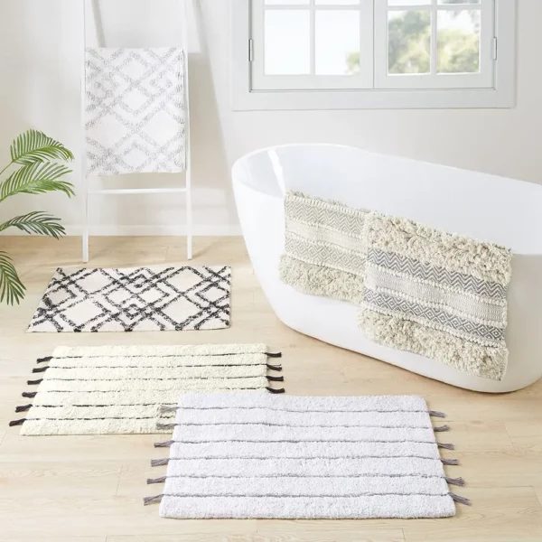 Woven Texture Stripe Bath Rug - Image 3