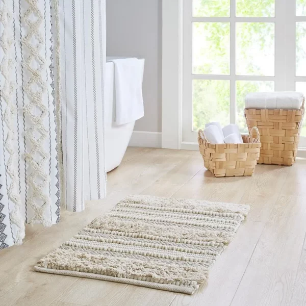 Woven Texture Stripe Bath Rug - Image 4