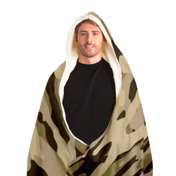 Desert Camouflage Pattern Hooded Blanket - Image 2