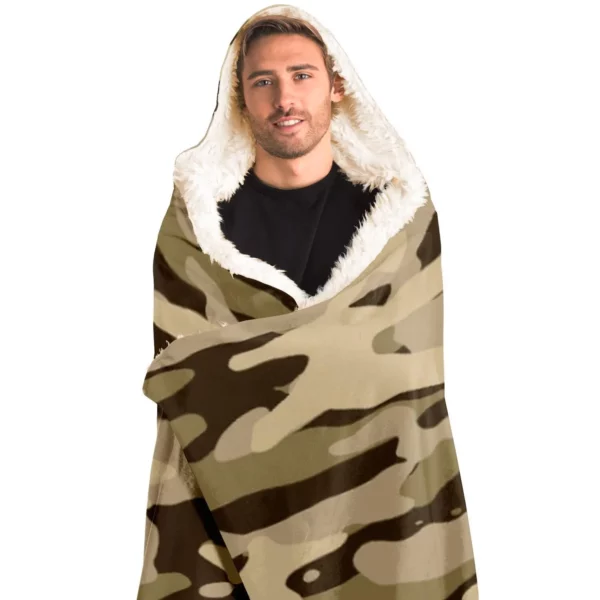 Desert Camouflage Pattern Hooded Blanket - Image 3