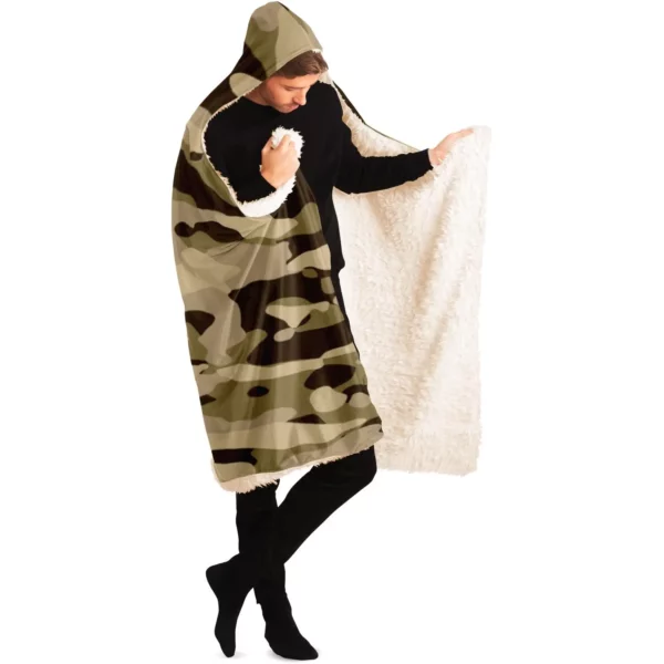 Desert Camouflage Pattern Hooded Blanket - Image 8