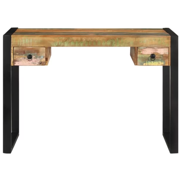 Vintage Style Desk - Solid Reclaimed Wood - Green accents - Image 12