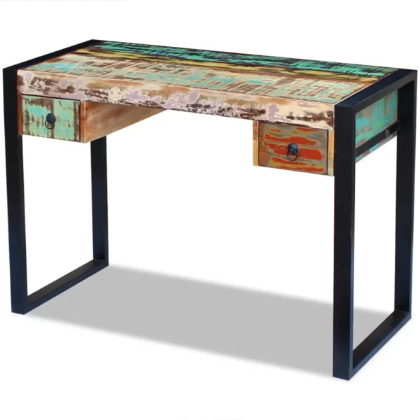Vintage Style Desk - Solid Reclaimed Wood - Green accents - Image 19