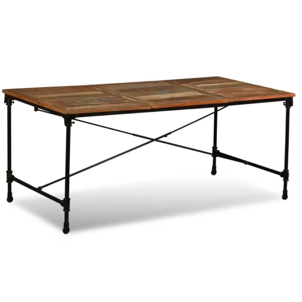 Reclaimed Wood Dining Table 70.9" - Iron Rail Legs - Image 17
