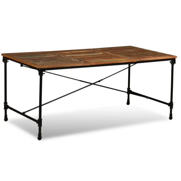 Reclaimed Wood Dining Table 70.9" - Iron Rail Legs - Image 19