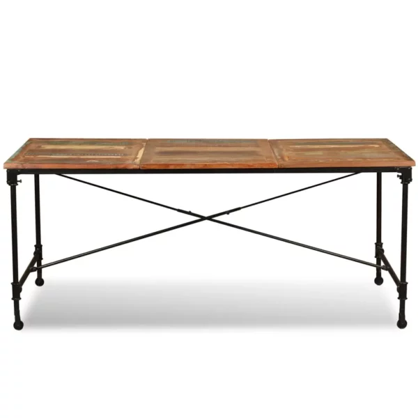 Reclaimed Wood Dining Table 70.9" - Iron Rail Legs - Image 21