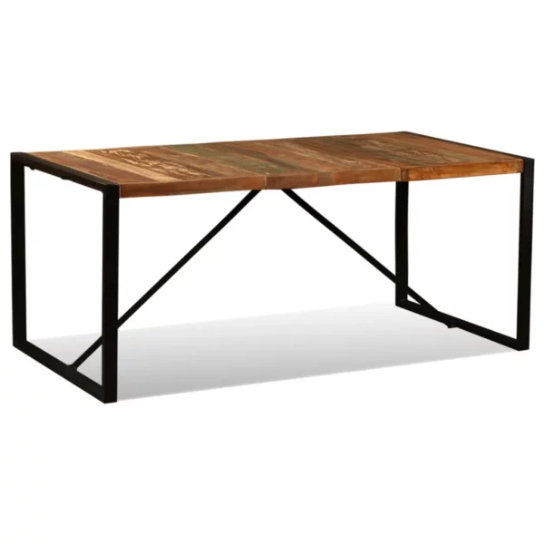 Reclaimed Wood Dining Table 70.9" - Squared Iron Pipe Legs - Image 14