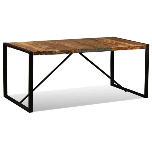 Reclaimed Wood Dining Table 70.9" - Squared Iron Pipe Legs - Image 15