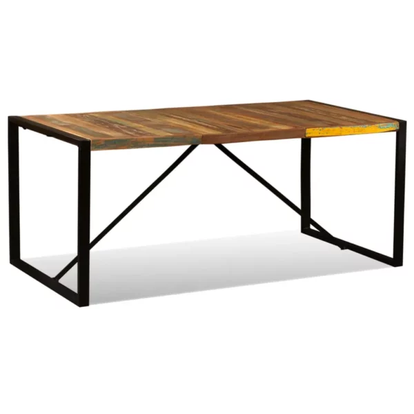 Reclaimed Wood Dining Table 70.9" - Squared Iron Pipe Legs - Image 16