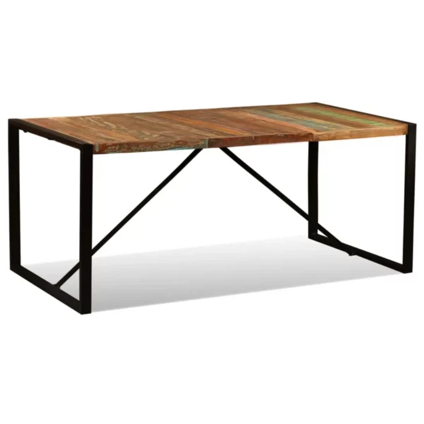 Reclaimed Wood Dining Table 70.9" - Squared Iron Pipe Legs - Image 18
