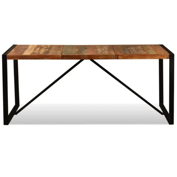 Reclaimed Wood Dining Table 70.9" - Squared Iron Pipe Legs - Image 21