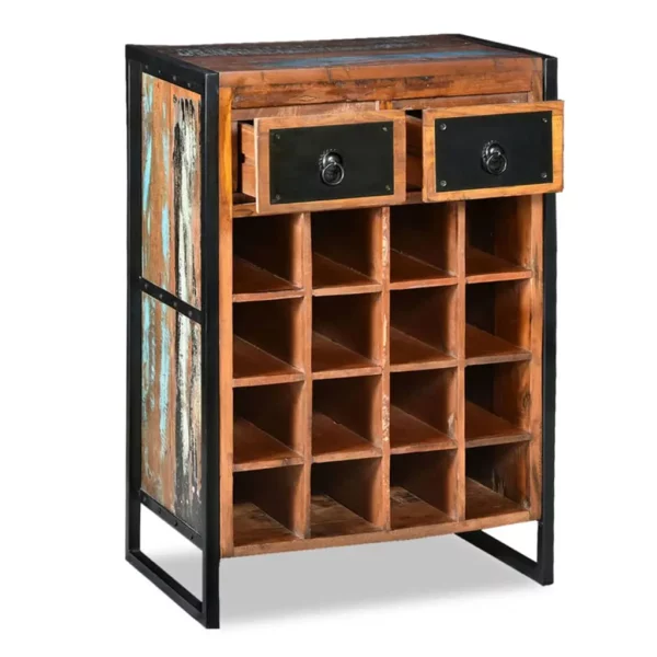 Wine Rack for 16 Bottles Solid Reclaimed Wood - Image 23