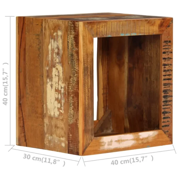 Stool 15.7"x11.8"x15.7" Solid Reclaimed Wood - Image 20