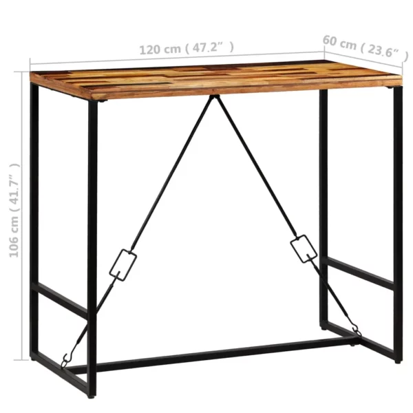 Bar Table Solid Reclaimed Wood 47.2"x23.6"x41.7" - Image 18