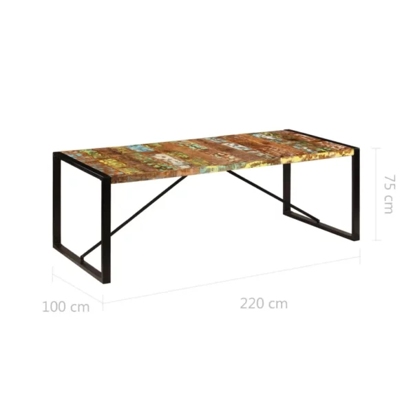 Dining Table 86.6"x39.4"x29.5" Solid Reclaimed Wood - Image 17