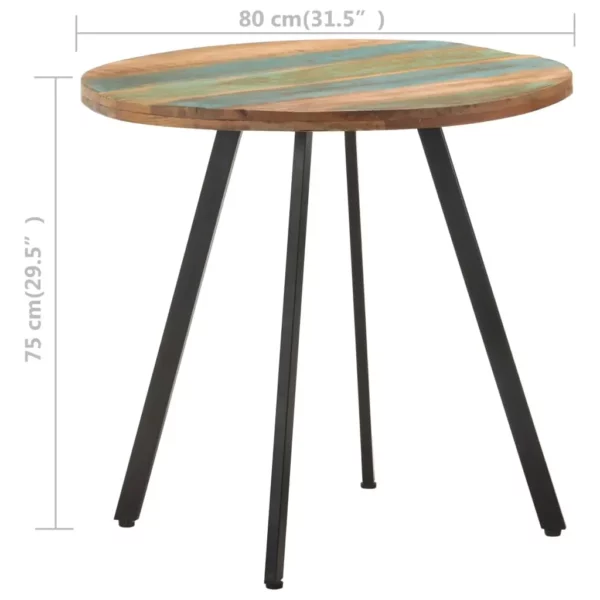 Dining Table 31.5" Solid Reclaimed Wood - Image 12