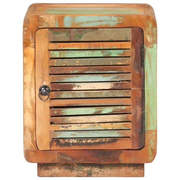 Reclaimed Wood Bedside Cabinet 15.7"x11.8"x19.7" - Wood Slat Door Style - Image 14