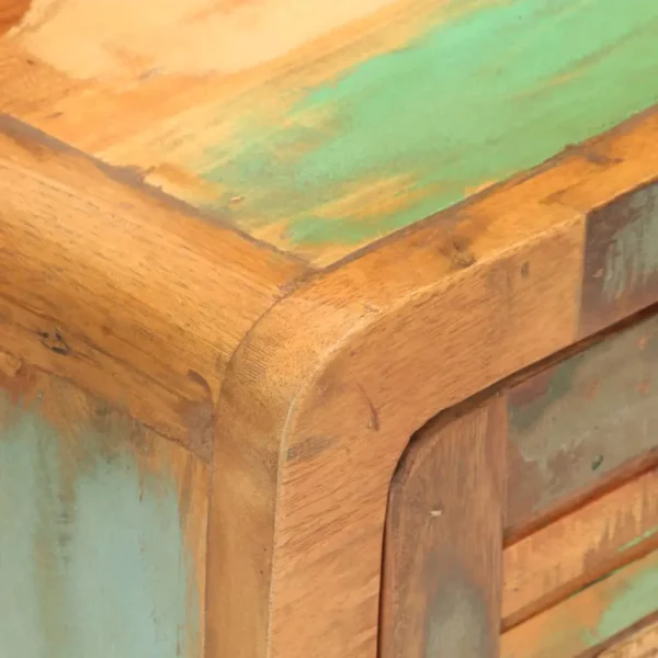 Reclaimed Wood Bedside Cabinet 15.7"x11.8"x19.7" - Wood Slat Door Style - Image 15