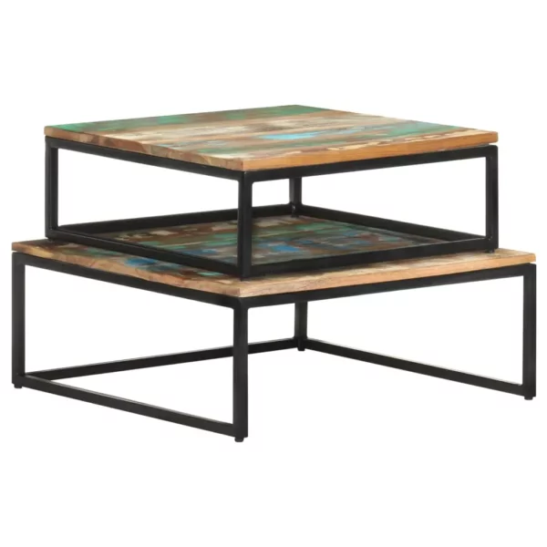 Nesting Coffee Tables 2 pcs Solid Reclaimed Wood - Image 14