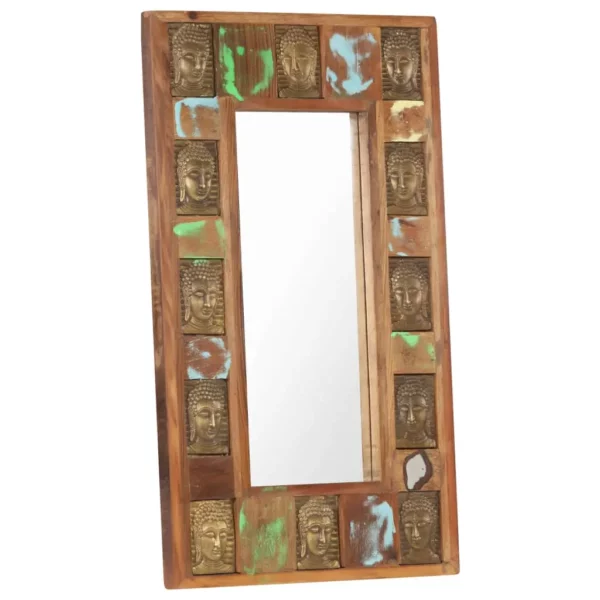 Mirror with Buddha Cladding 19.7"x31.5" Solid Reclaimed Wood - Image 17