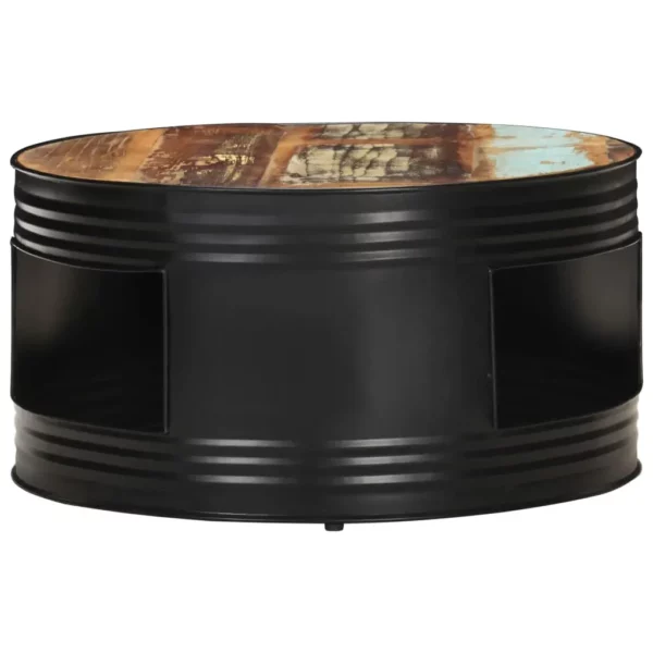 Coffee Table Black 26.8"x26.8"x14.2" Solid Reclaimed Wood - Image 12