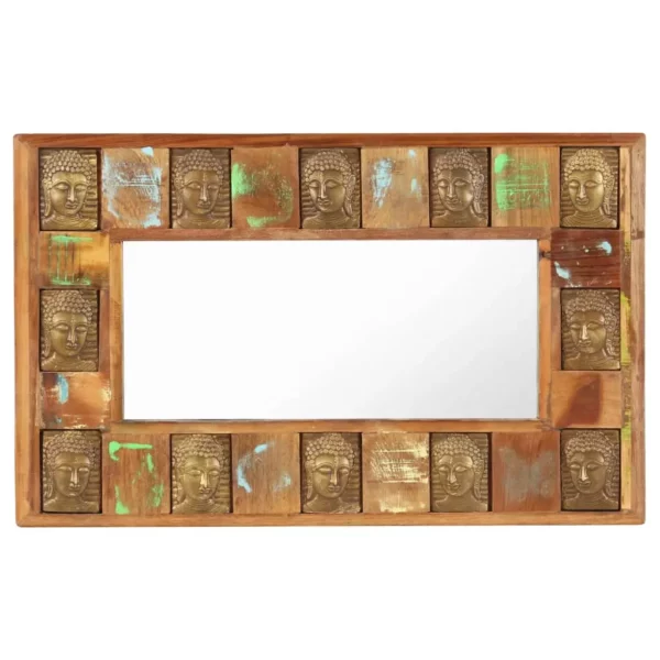 Mirror with Buddha Cladding 31.5"x19.7" Solid Reclaimed Wood - Image 11