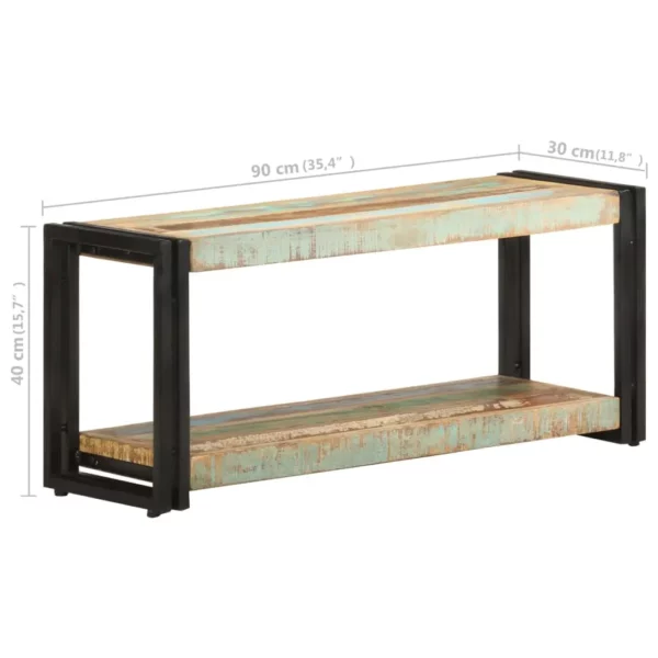 TV Stand 35.4"x11.8"x15.7" Solid Wood Reclaimed - Image 18