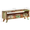 TV Stand Multicolor 43.3"x11.8"x15.7" Solid Wood Reclaimed - Image 19